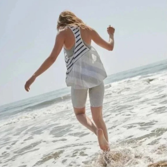 Free People Movement-NWT Keep Rolling Racerback Tank In Brushed Sail Combo - Picture 2 of 5